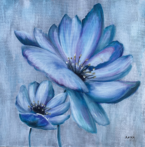 Flor azul - 40 x 40 - AST